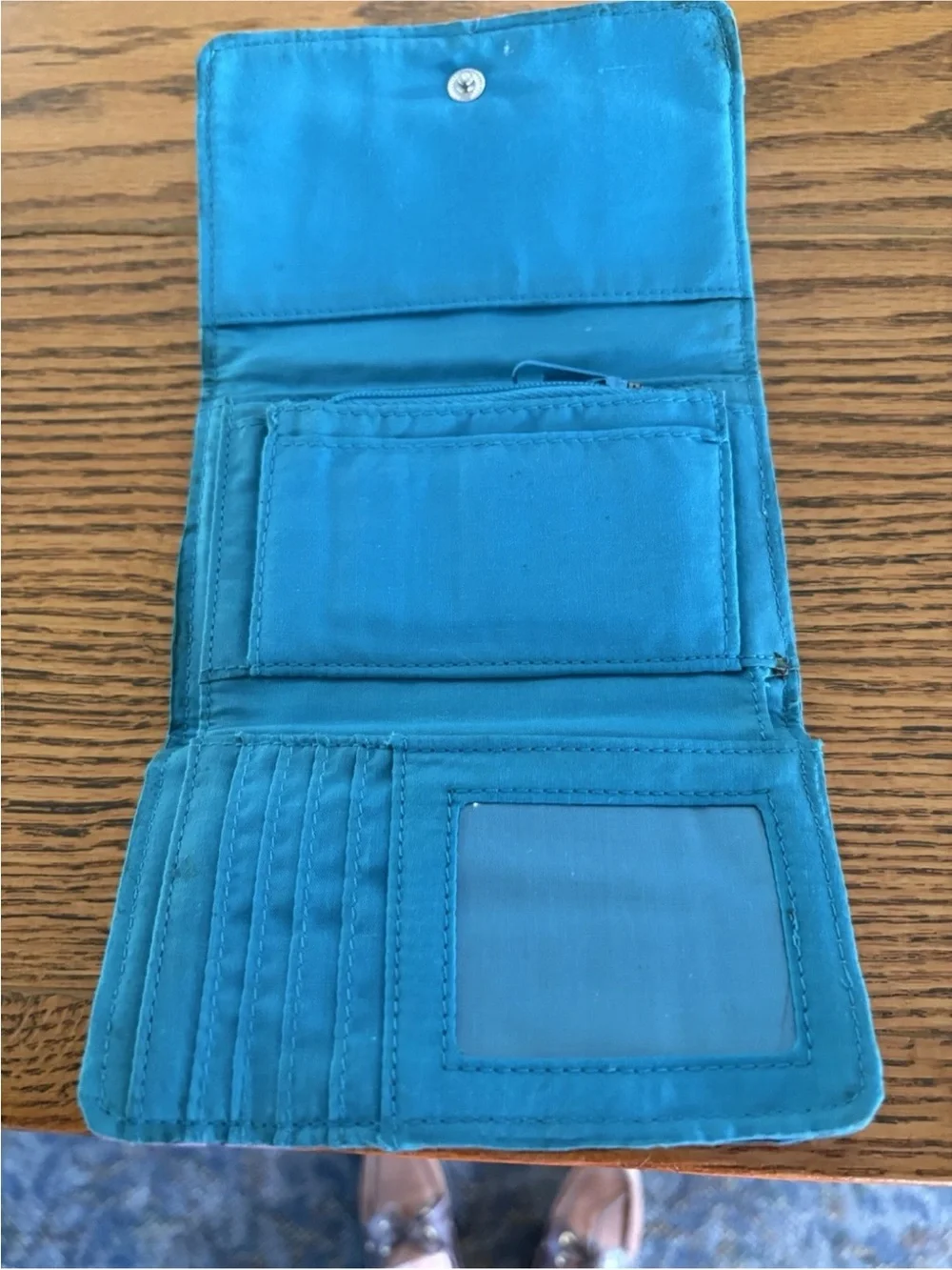 Disney Patchwork Quilted Wallet in Teal, Red, Purple, Green Double Fold